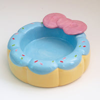 HKM-1415997 Cute Cartoon Ceramic Pet Bowl - Lion, Sheep, Panda, Blue Donut, Yellow Donut Design