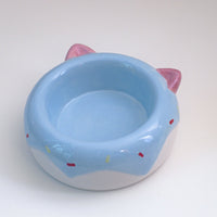 HKM-1415997 Cute Cartoon Ceramic Pet Bowl - Lion, Sheep, Panda, Blue Donut, Yellow Donut Design