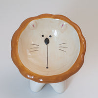 HKM-1415997 Cute Cartoon Ceramic Pet Bowl - Lion, Sheep, Panda, Blue Donut, Yellow Donut Design