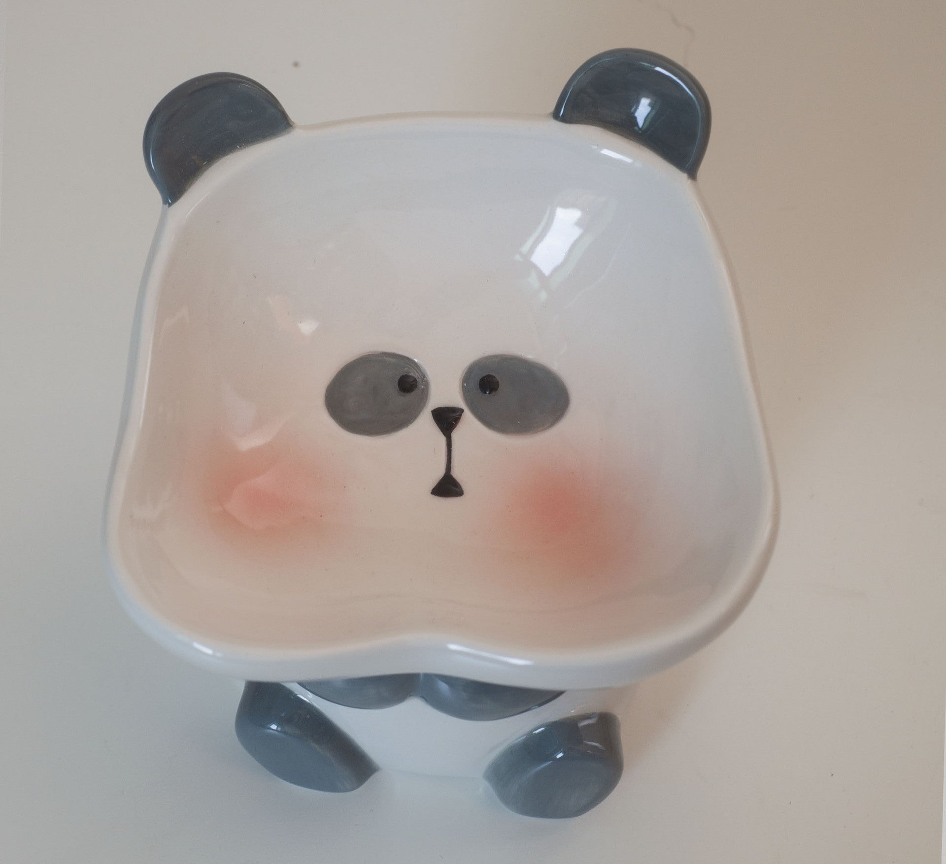 HKM-1415997 Cute Cartoon Ceramic Pet Bowl - Lion, Sheep, Panda, Blue Donut, Yellow Donut Design