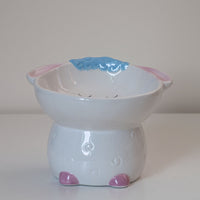 HKM-1415997 Cute Cartoon Ceramic Pet Bowl - Lion, Sheep, Panda, Blue Donut, Yellow Donut Design