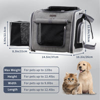 HKM-1416253 Pet Bicycle Basket Front Bag for Dogs - Gray and Blue Polyester Design