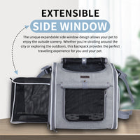HKM-1416253 Pet Bicycle Basket Front Bag for Dogs - Gray and Blue Polyester Design