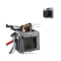 HKM-1416253 Pet Bicycle Basket Front Bag for Dogs - Gray and Blue Polyester Design