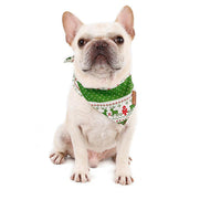 HKM-1417405 Stylish Cotton/Polyester Pet Bib for Cats and Dogs in Red and Green Deer Patterns