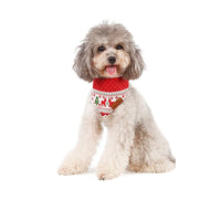 HKM-1417405 Stylish Cotton/Polyester Pet Bib for Cats and Dogs in Red and Green Deer Patterns