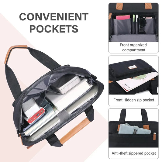 HKM-141779 Lightweight 15.6 Inch Laptop Case for Women - Stylish Computer Bag for Work, School, and Travel