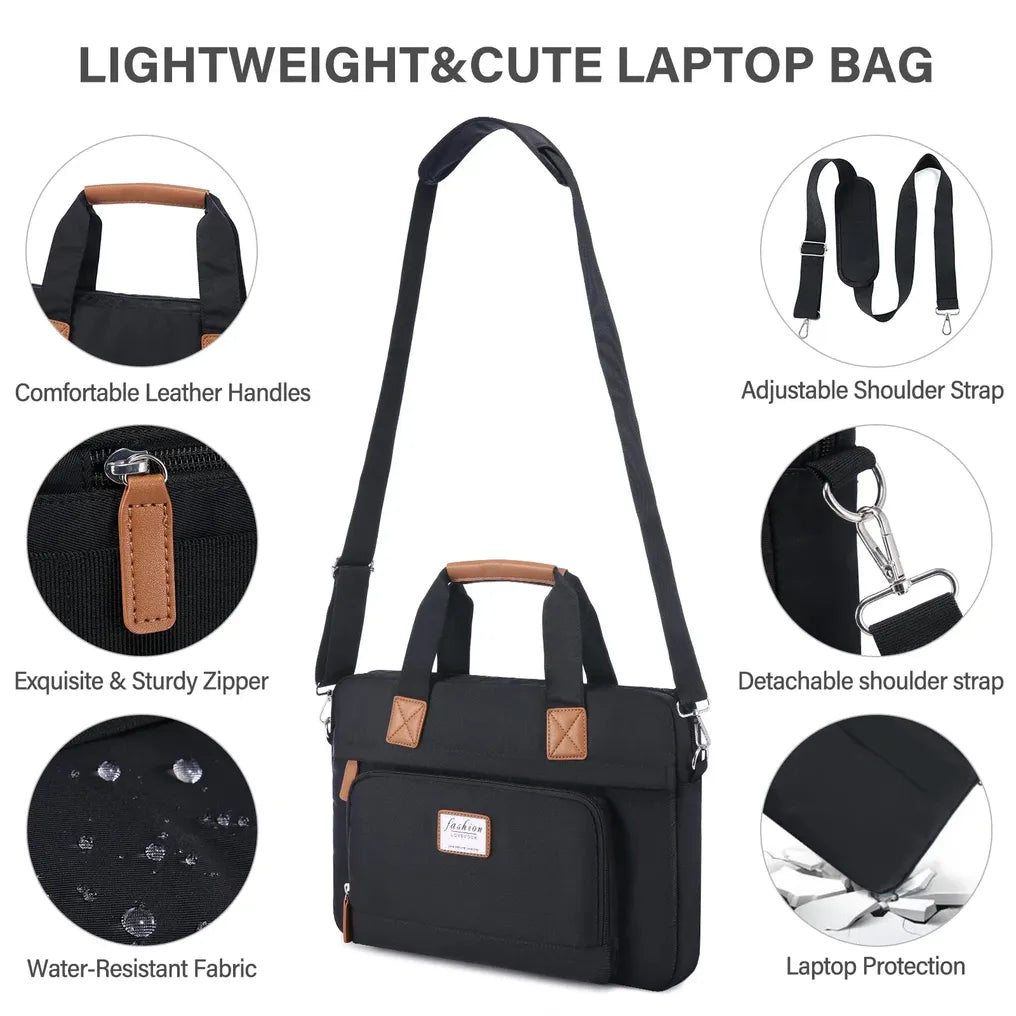 HKM-141779 Lightweight 15.6 Inch Laptop Case for Women - Stylish Computer Bag for Work, School, and Travel