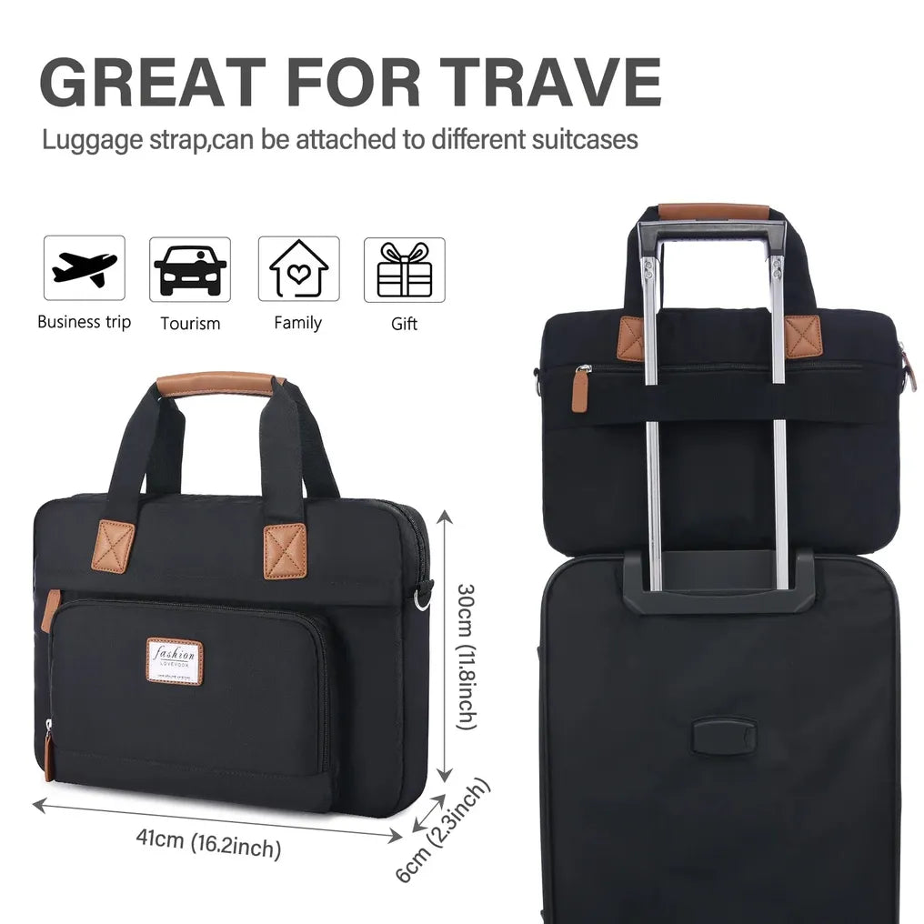 HKM-141779 Lightweight 15.6 Inch Laptop Case for Women - Stylish Computer Bag for Work, School, and Travel