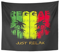 HKM-141779 Reggae Music Tapestry - Colorful Jamaica-Inspired Wall Art in Polyester