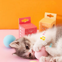 HKM-1418429 Mint Cat Sound Toy - Bite-Resistant, Interactive Catnip Ball for Kittens - Touch-Activated Sound Simulation