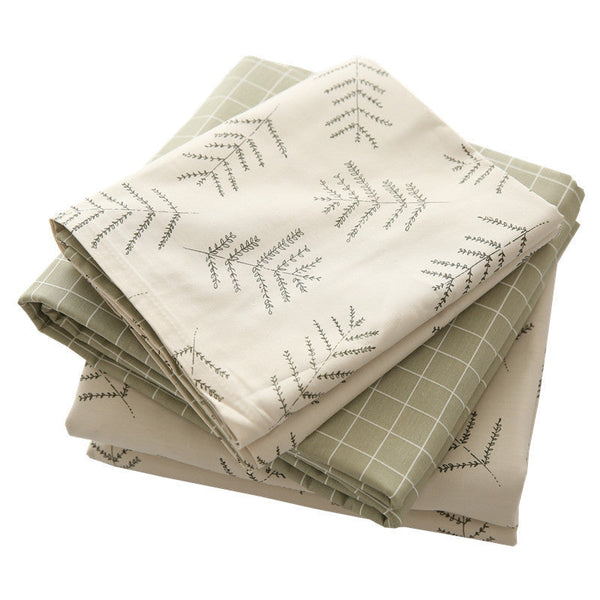 HKM-141907 Cotton Four-Piece Bed Sheet Set with American Pastoral Flower Print