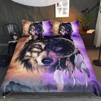 HKM-142035 Wolf Three-Piece Polyester Bedding Set in a Stylish Design