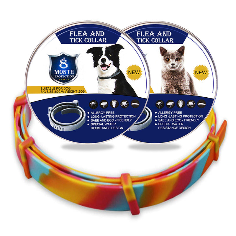 HKM-1421757 Rainbow Pet Flea and Anti-Lice Collar for Cats and Dogs - 38CM and 62CM Options