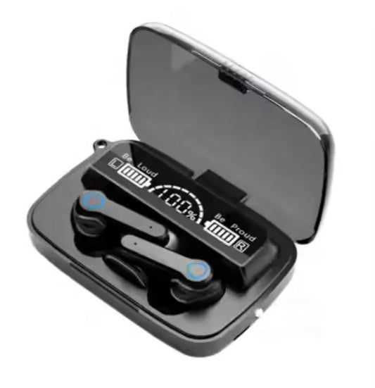 HKM-142227 M19 Gaming Earphones with LED Digital Display, Waterproof Mini Headset, and Wireless Charging Feature