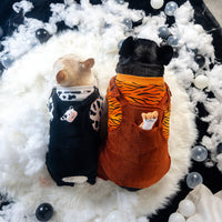 HKM-1423933 Warm Autumn and Winter Two-Piece Dog Overalls in Cow and Tiger Patterns