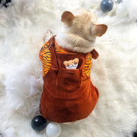 HKM-1423933 Warm Autumn and Winter Two-Piece Dog Overalls in Cow and Tiger Patterns