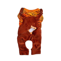 HKM-1423933 Warm Autumn and Winter Two-Piece Dog Overalls in Cow and Tiger Patterns