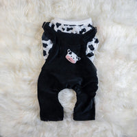 HKM-1423933 Warm Autumn and Winter Two-Piece Dog Overalls in Cow and Tiger Patterns