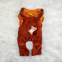 HKM-1423933 Warm Autumn and Winter Two-Piece Dog Overalls in Cow and Tiger Patterns
