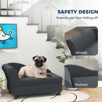 HKM-1424189 Dark Gray Pet Sofa Bed with Storage for Cats & Small Dogs - Cozy Foam Couch