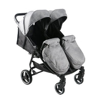 HKM-142419 Twin Double Stroller with Hard Carrycot for Infant and Toddler