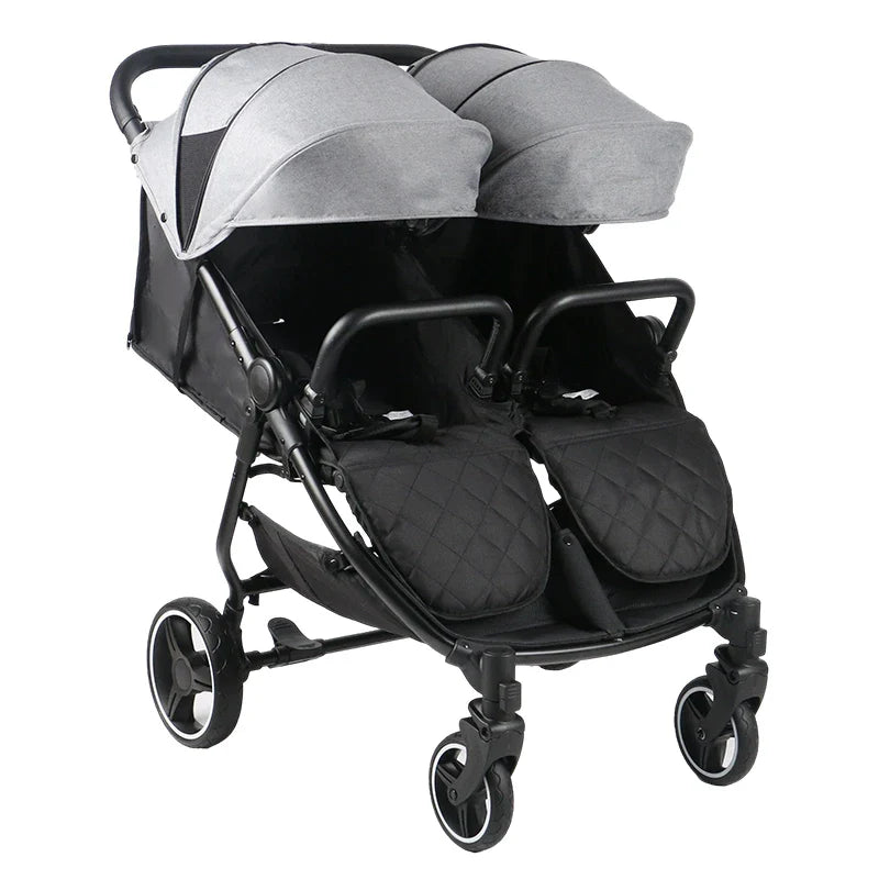 HKM-142419 Twin Double Stroller with Hard Carrycot for Infant and Toddler