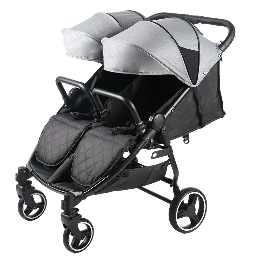 HKM-142419 Twin Double Stroller with Hard Carrycot for Infant and Toddler