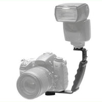 HKM-142483 Heavy Duty L-Shaped Flash Bracket with Dual Shoe Mounts for Mobile Photography Accessories