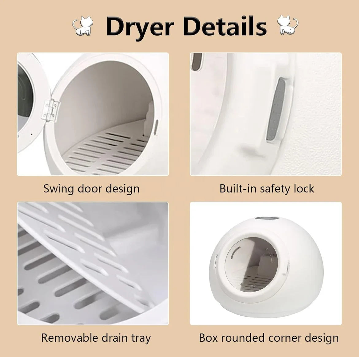 HKM-142483 Professional Pet Hair Dryer Box for Dogs, Cats, and Small Animals - Efficient Indoor Drying Machine