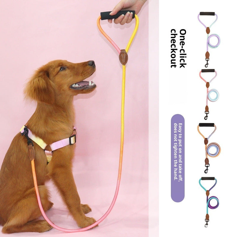 HKM-1425341 Durable Nylon Hand-Holding Rope Leash for Dogs - Round Pet Traction Rope