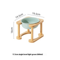 HKM-1425725 Elevated Double Bowl Ceramic Pet Feeding Station with Non-slip Mat and Various Color Options