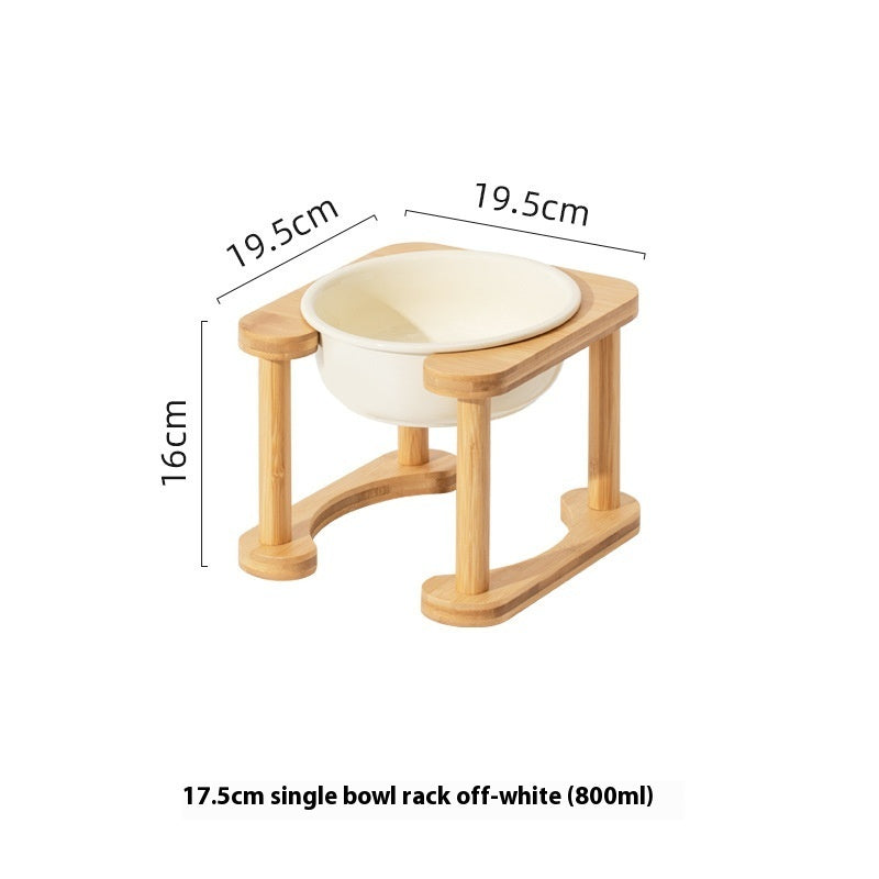 HKM-1425725 Elevated Double Bowl Ceramic Pet Feeding Station with Non-slip Mat and Various Color Options