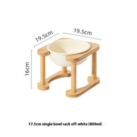 HKM-1425725 Elevated Double Bowl Ceramic Pet Feeding Station with Non-slip Mat and Various Color Options