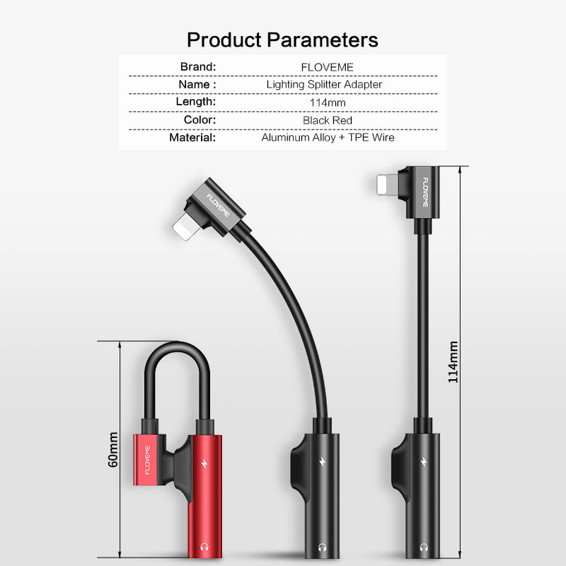 HKM-142611 Lightning Adapter for Audio Headset and Charging with Remote Control Function