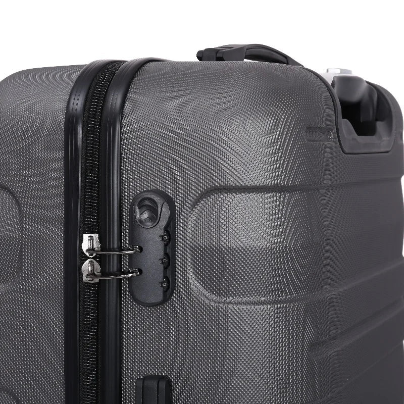 HKM-142611 Spacious ABS Trolley Luggage Set - 20, 24, and 28 Inch Expandable Suitcases for Travel