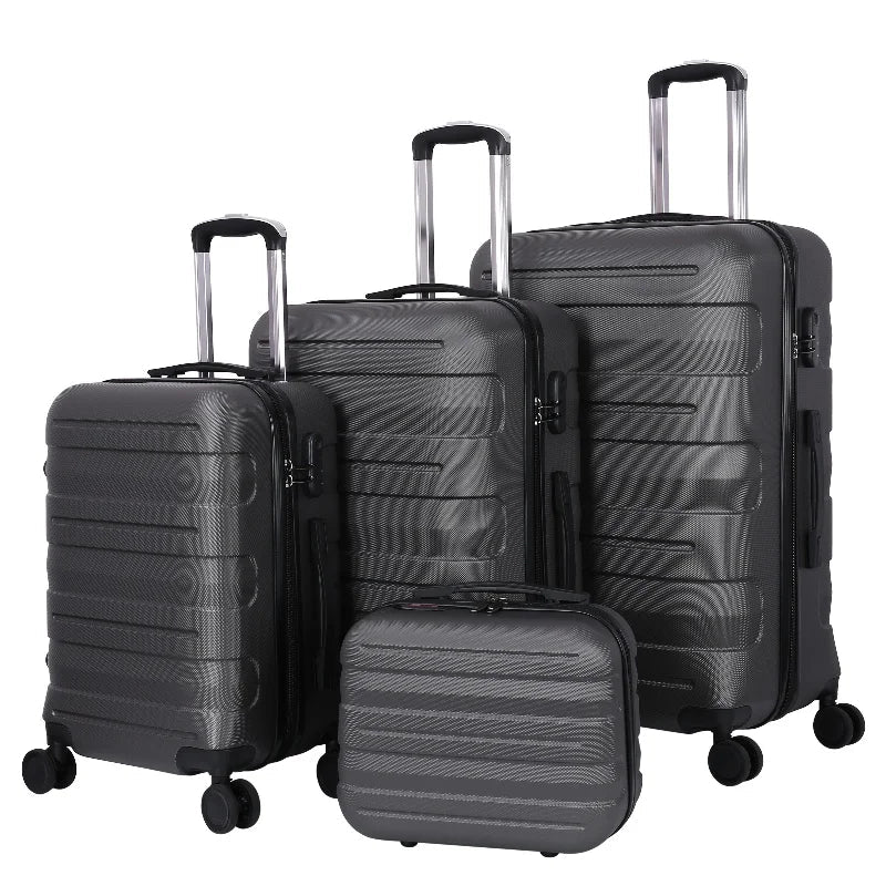 HKM-142611 Spacious ABS Trolley Luggage Set - 20, 24, and 28 Inch Expandable Suitcases for Travel