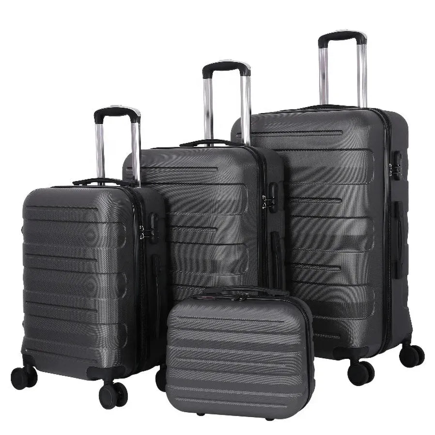HKM-142611 Spacious ABS Trolley Luggage Set - 20, 24, and 28 Inch Expandable Suitcases for Travel