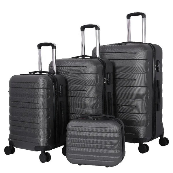 HKM-142611 Spacious ABS Trolley Luggage Set - 20, 24, and 28 Inch Expandable Suitcases for Travel