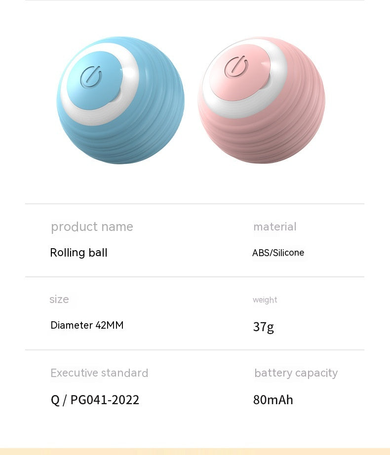 HKM-1426365 Rechargeable Automatic Smart Cat Toy Ball for Indoor Play – Bouncing & Rolling Fun for Kittens