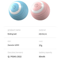 HKM-1426365 Rechargeable Automatic Smart Cat Toy Ball for Indoor Play – Bouncing & Rolling Fun for Kittens