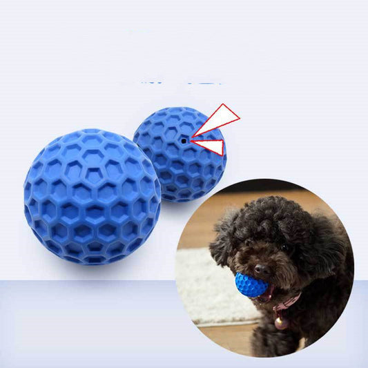 HKM-142675 Pet Chew Ball Toy - Interactive Rubber Molar Sounding Toy in Assorted Colors
