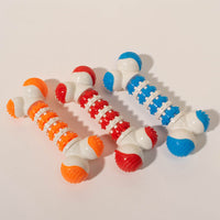 HKM-1428797 Bone-Shaped Interactive Dog Toy for Small Breeds - Chewable Teething Toy with Treat Holder for Training and Play