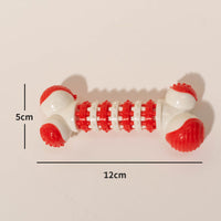 HKM-1428797 Bone-Shaped Interactive Dog Toy for Small Breeds - Chewable Teething Toy with Treat Holder for Training and Play