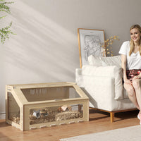 HKM-1429181 39 Inch Hamster Cage Habitat with Acrylic Windows and Openable Top for Small Pets