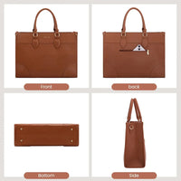 HKM-142931 Functional 15.6 Inch Leather Laptop Tote Bag Set for Women - Waterproof Office Shoulder Handbags