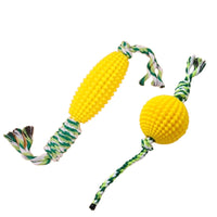 HKM-1430077 Corn & Ball Dog Chew Toy Set for Teething Relief and Dental Health
