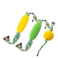 HKM-1430077 Corn & Ball Dog Chew Toy Set for Teething Relief and Dental Health