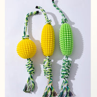 HKM-1430077 Corn & Ball Dog Chew Toy Set for Teething Relief and Dental Health