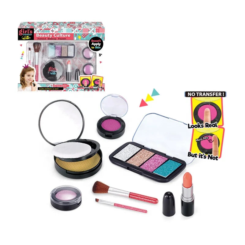HKM-143059 Non-Toxic Kids Makeup Play Set for Girls - Pretend Toy Kit for Dancing Parties, Ages 2-7